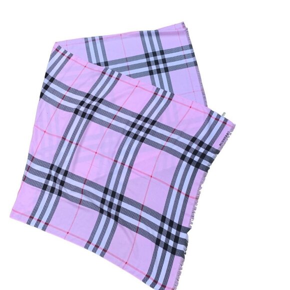 AUTHENTIC Burberry Scarf SuperNova Lightweight Check Scarf Pink - Picture 6 of 7